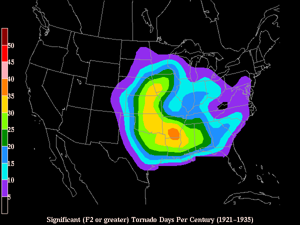Significant Tornadoes 1921-1995 - ANIMATED